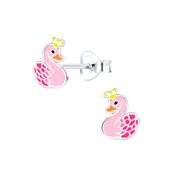 Wholesale Sterling Silver Swan Ear Studs - JD9738