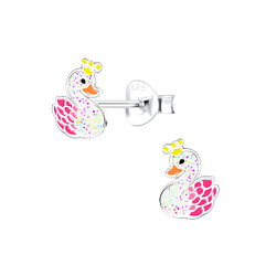 Wholesale Sterling Silver Swan Ear Studs - JD9800