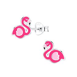 Wholesale Sterling Silver Flamingo Ear Studs - JD9743