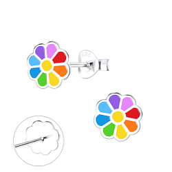 Wholesale Sterling Silver Daisy Ear Studs - JD9766