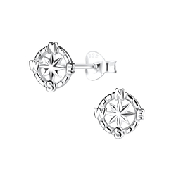 Wholesale Sterling Silver Compass Ear Studs - JD9770