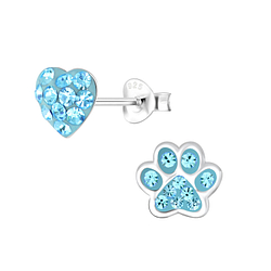 Wholesale Sterling Silver Dog Lovers Ear Studs - JD9944