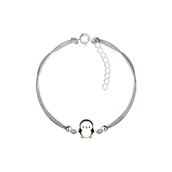 Wholesale Sterling Silver Penguin Cord Bracelet - JD9914