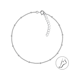 Wholesale 25cm Sterling Silver Satellite Anklet With Extension - JD10069