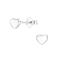 Wholesale Sterling Silver Heart Ear Studs - JD10107