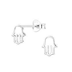 Wholesale Sterling Silver Hamsa Ear Studs - JD10112