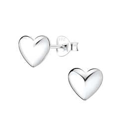 Wholesale Sterling Silver Heart Ear Studs - JD10108