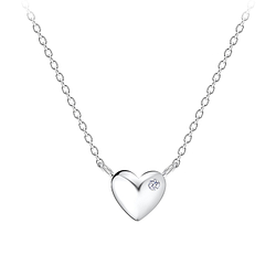 Wholesale Sterling Silver Heart Necklace - JD10015