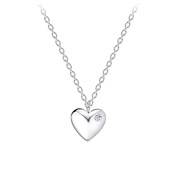 Wholesale Sterling Silver Heart Necklace - JD10016