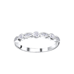 Wholesale Sterling Silver Geometric Eternity Ring - JD10000