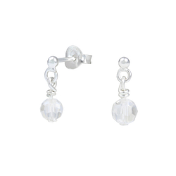 Wholesale Sterling Silver Ear Studs with hanging Beads - JD1739
