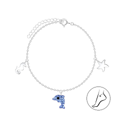 Wholesale Sterling Silver Sea Life Anklet - JD8115