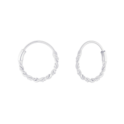 Wholesale 10mm Sterling Silver Twisted Hoops - JD5451