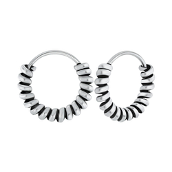 Wholesale 12mm Sterling Silver Bali Hoops - JD7590