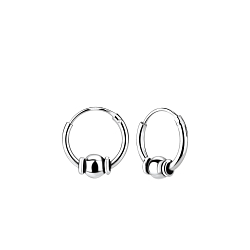 Wholesale 10mm Sterling Silver Bali Ear Hoops - JD9603