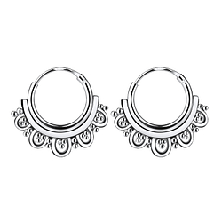 Wholesale 10mm Sterling Silver Bali Hoops - JD1549