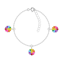 Wholesale Sterling Silver Daisy Flower Bracelet - JD7540