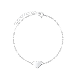 Wholesale Sterling Silver Heart Bracelet - JD5689