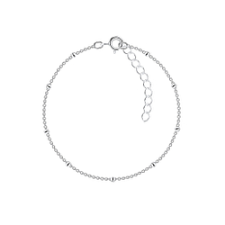 Wholesale 18cm Sterling Silver Satellite Bracelet With Extension - JD8759