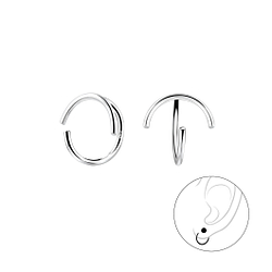 Wholesale Sterling Silver Curved Ear Huggers - JD7875