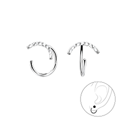 Wholesale Sterling Silver Curved Ear Huggers - JD7883