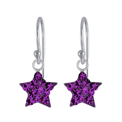 Wholesale Silver Crystal Star Earrings