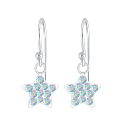 Wholesale Silver Crystal Star Earrings