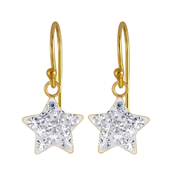 Wholesale Sterling Silver Star Crystal Earrings - JD3143