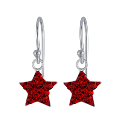 Wholesale Silver Crystal Star Earrings