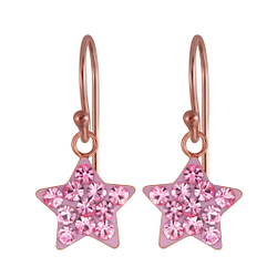 Wholesale Sterling Silver Star Crystal Earrings - JD3144