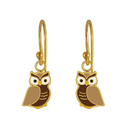 Wholesale Sterling Silver Owl Earrings - JD2998