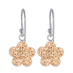 Wholesale Sterling Silver Flower Crystal Earrings - JD2698