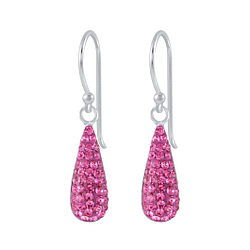 Wholesale Sterling Silver Crystal Drop Earrings - JD2506