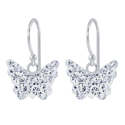 Wholesale Sterling Silver Butterfly Crystal Earrings - JD2872