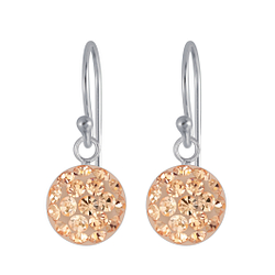 Wholesale Sterling Silver Round Crystal Earrings - JD3129