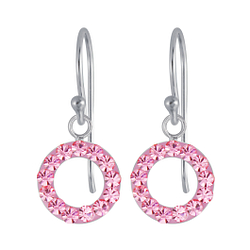 Wholesale Sterling Silver Crystal Circle Earrings - JD4328