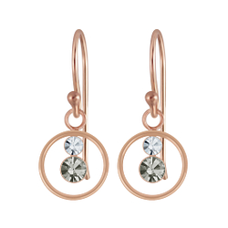 Wholesale Sterling Silver Circle Crystal Earrings - JD5346