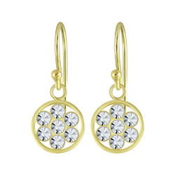 Wholesale Sterling Silver Circle Crystal Earrings - JD5763
