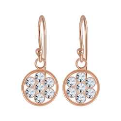 Wholesale Sterling Silver Circle Crystal Earrings - JD5762