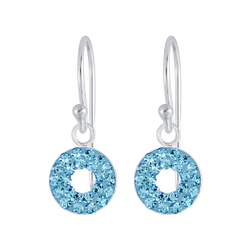 Wholesale Sterling Silver Circles Crystal Earrings - JD6155