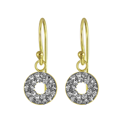 Wholesale Sterling Silver Circles Crystal Earrings - JD5746