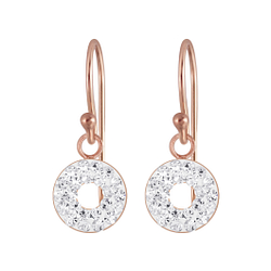 Wholesale Sterling Silver Circles Crystal Earrings - JD5588