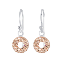 Wholesale Sterling Silver Circles Crystal Earrings - JD6155