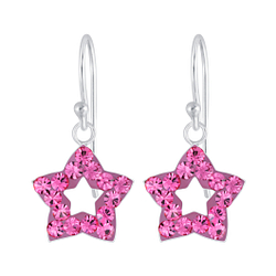 Wholesale Sterling Silver Star Crystal Earrings - JD5154