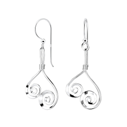 Wholesale Sterling Silver Spiral Earrings - JD7082