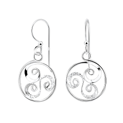 Wholesale Sterling Silver Spiral Earrings - JD7087