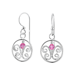 Wholesale Sterling Silver Butterfly Earrings with Crystals Bead - JD7117