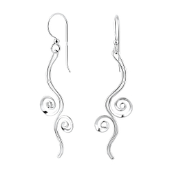 Wholesale Sterling Silver Spiral Earrings - JD8537