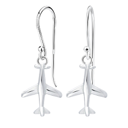 Wholesale Sterling Silver Airplane Earrings - JD4667