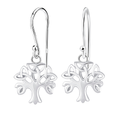Wholesale Sterling Silver Celtic Tree Earrings - JD6550 Wholesale Sterling Silver Celtic Tree Earrings - JD6550